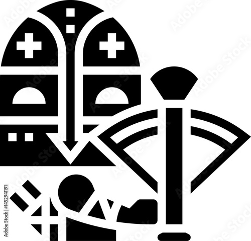 crossbow illustration on a white background    