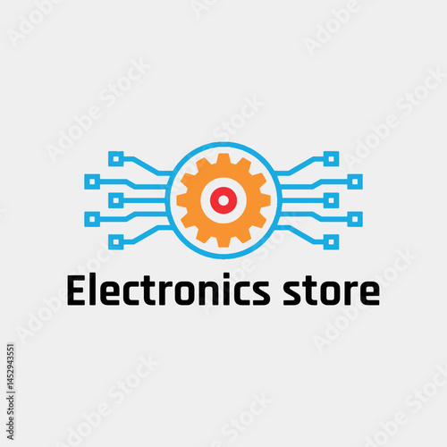 electronics gadgets store logo design vector