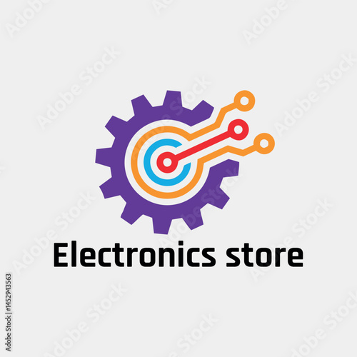 electronics gadgets store logo design vector