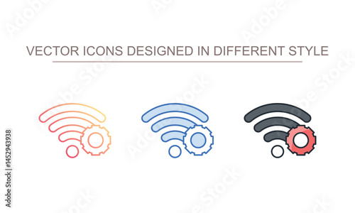 WIFI Setting icon design with white background stock illustration