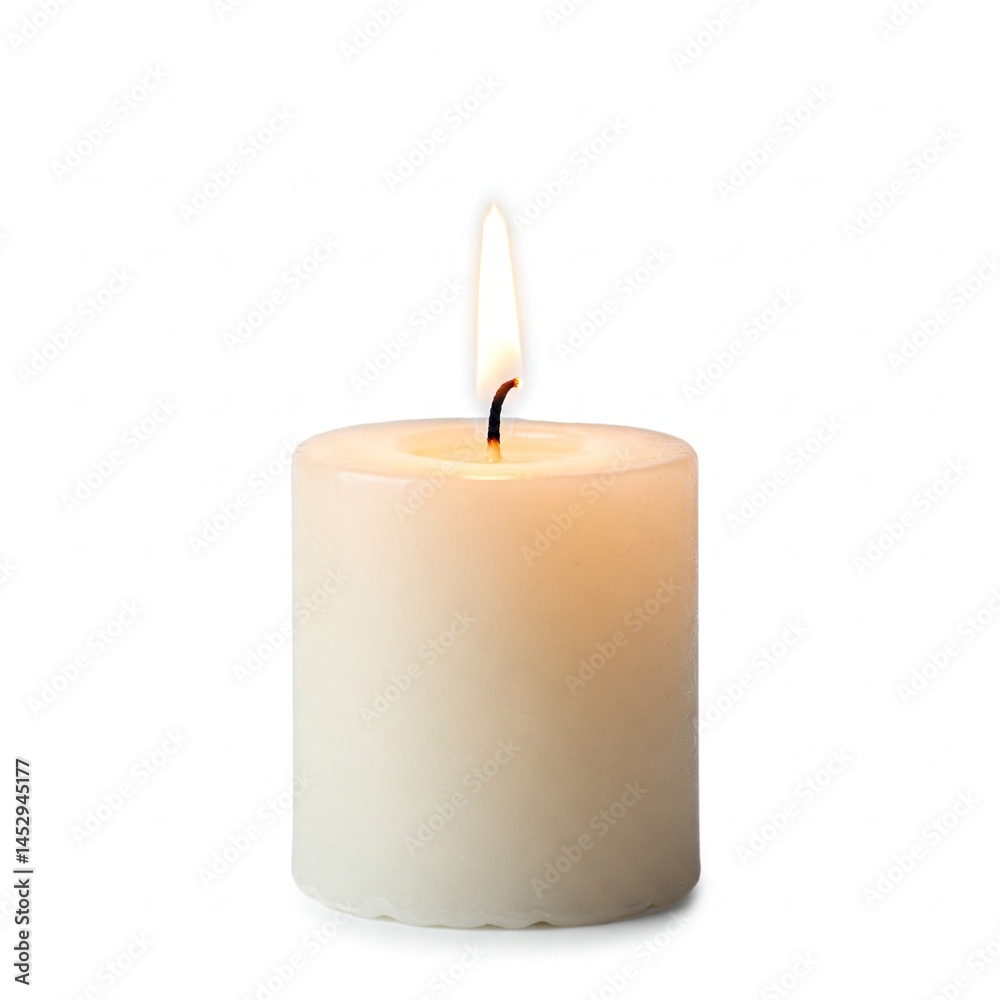 burning candle on a white background burning candle on a white background