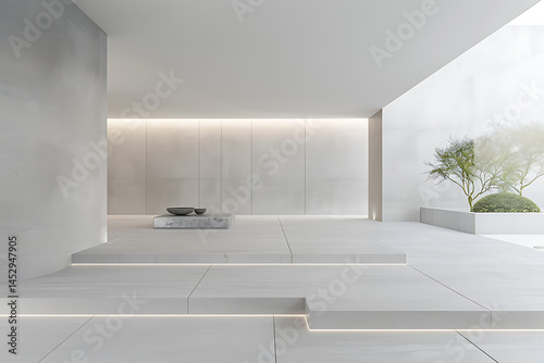 minimalist interior design, minimalist architecture embraces clean lines and open spaces, favoring soft natural light and shunning clutter