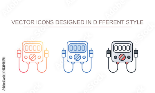 Voltage Meter icon design with white background stock illustration