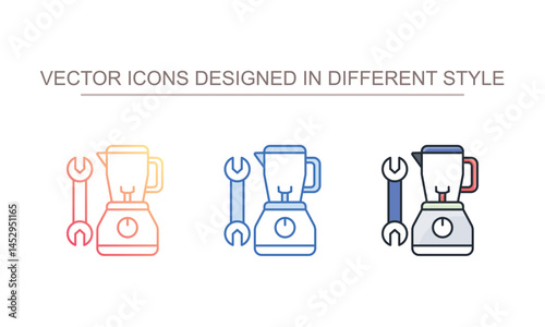 Blender Machine Repair icon design with white background stock illustration