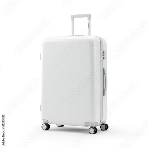 white suitcase isolated on white