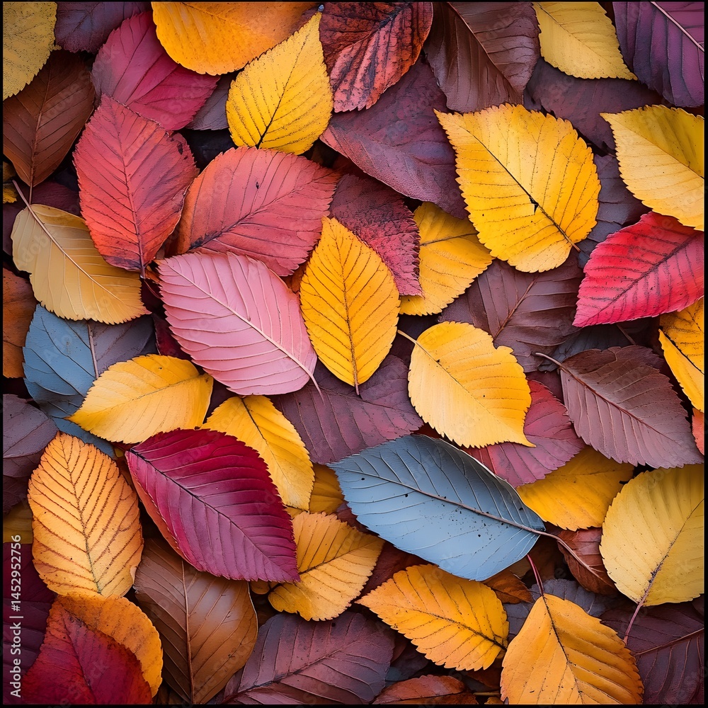 Fototapeta premium Autumn Leaves Collection: Vibrant Fall Foliage Background