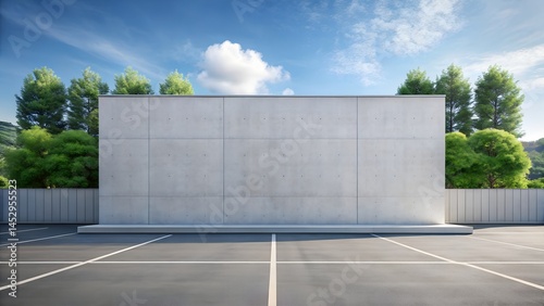 Wallpaper Mural Blank Concrete Wall Mockup in Outdoor Setting Torontodigital.ca