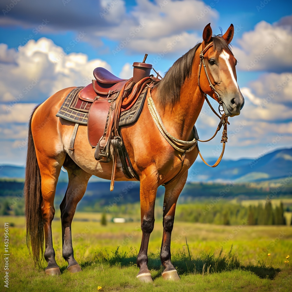 Obraz premium Horse with Saddle