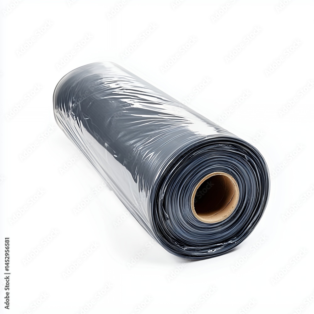 Dark Gray Flexible Material Roll on White Background Dark Gray Flexible Material Roll on White Background