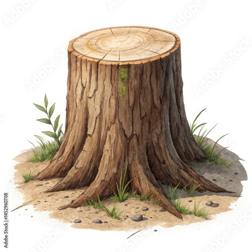 tree stump isolated on white