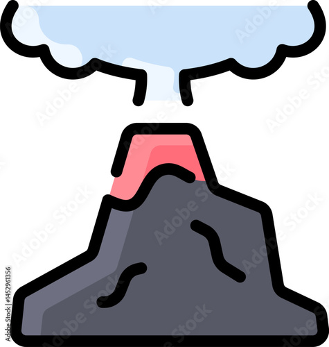volcano illustration on a white background     