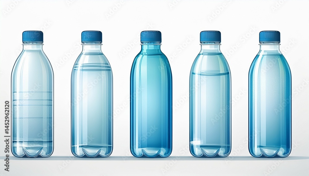 realistic illustration of water bottles on a white background realistic illustration of water bottles on a white background