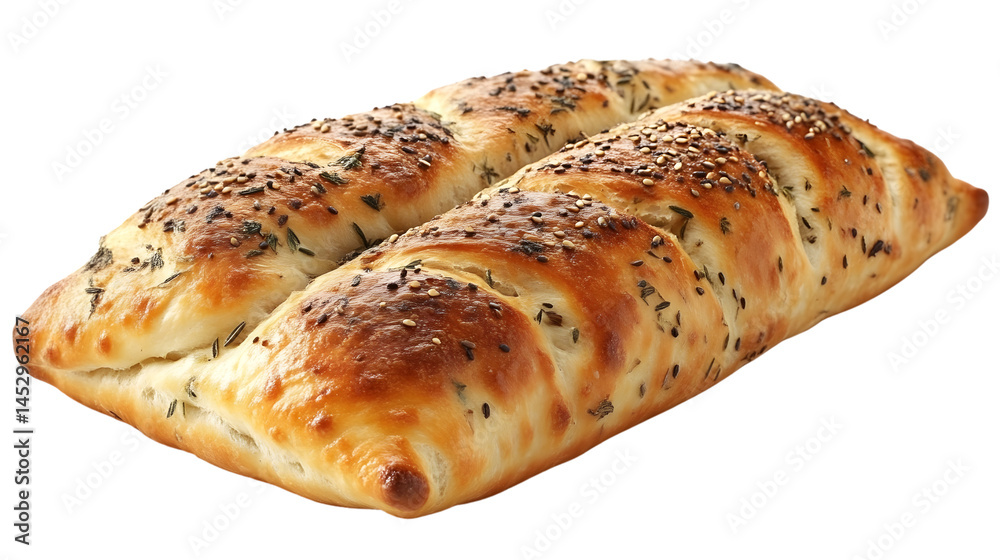 Delicious Baked Bread Golden Crust Sesame Seeds Herb Topping Food Photography Delicious Baked Bread Golden Crust Sesame Seeds Herb Topping Food Photography