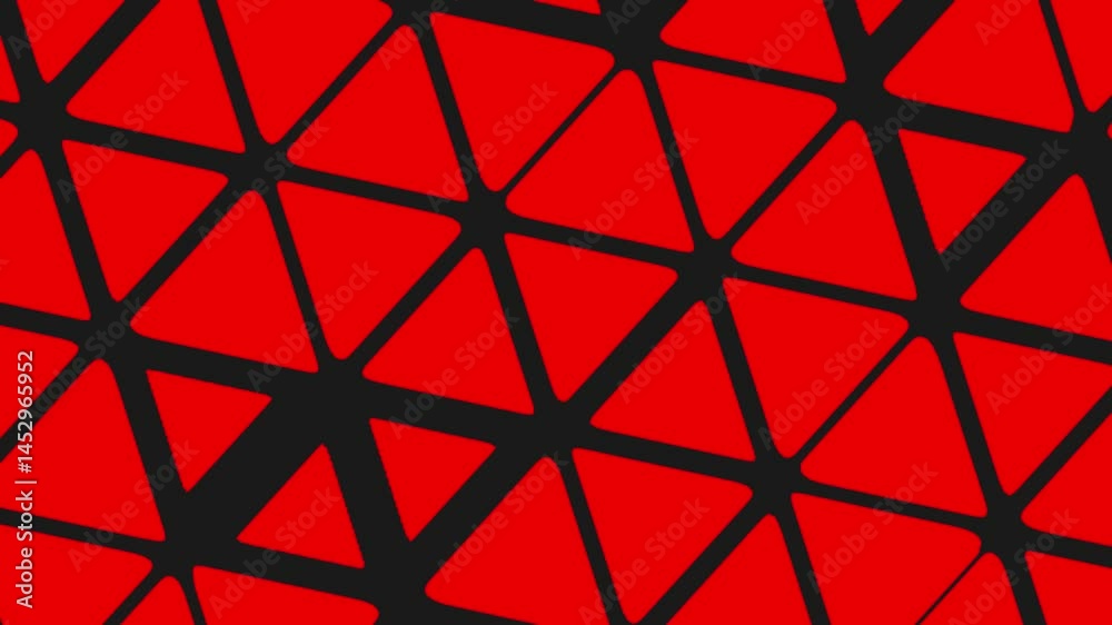 Animation of red triangles emerging on black background