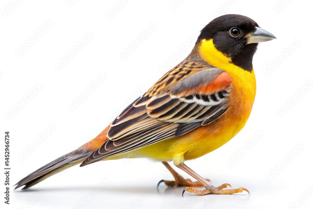 Fototapeta premium black headed bunting isolated on white background