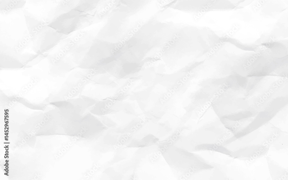 Fototapeta premium White Disastrously Paper Texture. Top view of wrinkled paper texture.