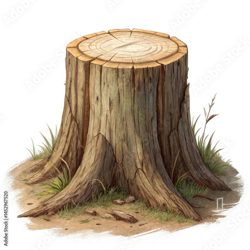 tree stump isolated on white