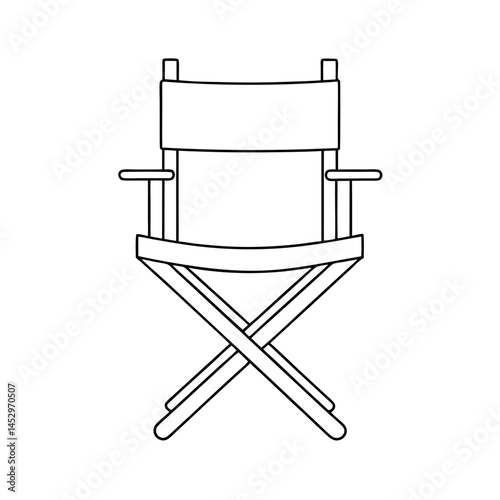 Directors Chair Outline Furniture Vector Illustration