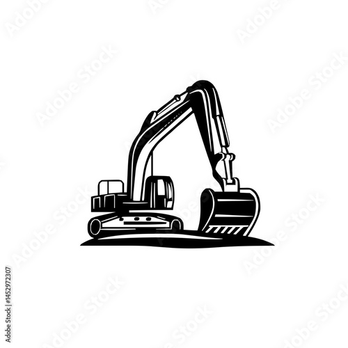 Innovative Excavator-Inspired Industrial Logo Design Emphasizing Heavy Equipment and Mining Transport Aesthetics