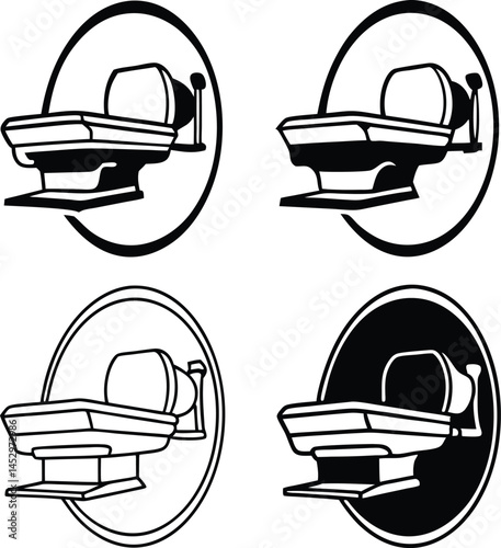 A x ray Machine Art Silhouette Vector ,set of vector badges