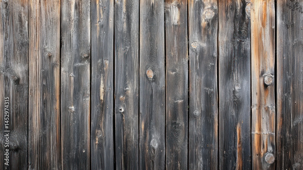 Naklejka premium Dark gray vertical wood plank background texture