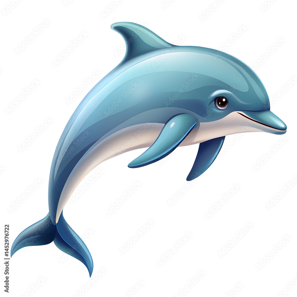 Obraz premium Simple Dolphin Graphic White Background