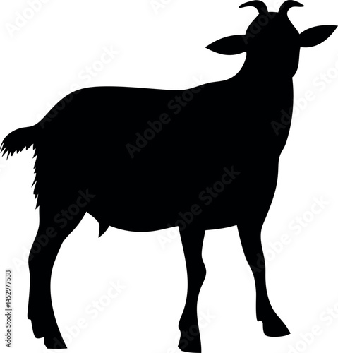 Goat black silhouette icon PNG and Vector. 