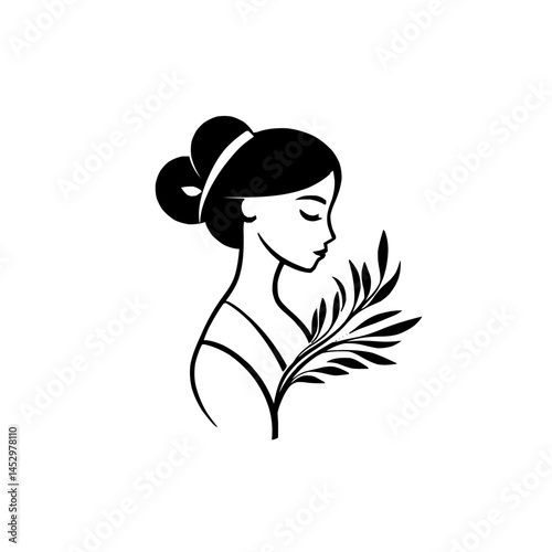 Elegant minimalist maid logo design with modern simplicity and refined aesthetic details for a professional brand image