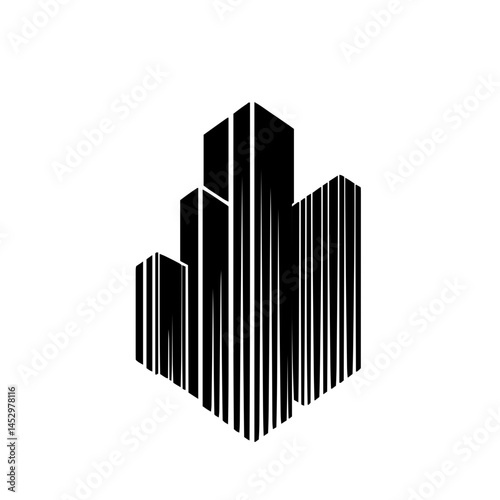 Creative Real Estate Emblem Fusing Urban Architectural Elements with Minimalist Clean Lines and Bold Shapes to Evoke Trust and Sophistication