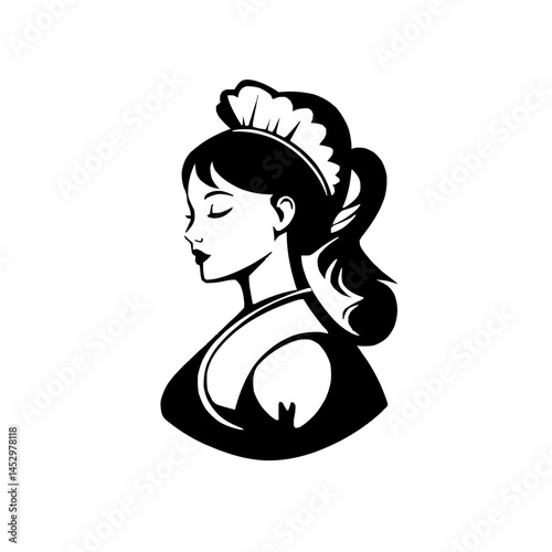 Elegant minimalist maid logo design with modern simplicity and refined aesthetic details for a professional brand image