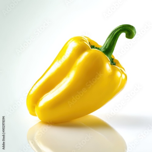 Yellow bell pepper isolated on white background