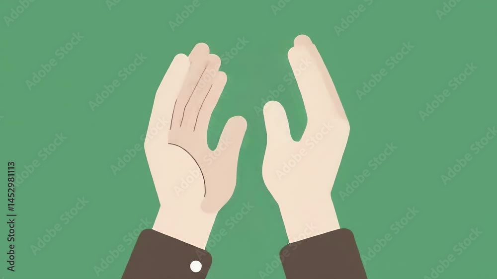 Hands Clapping Rhythmically on Green Background Animation