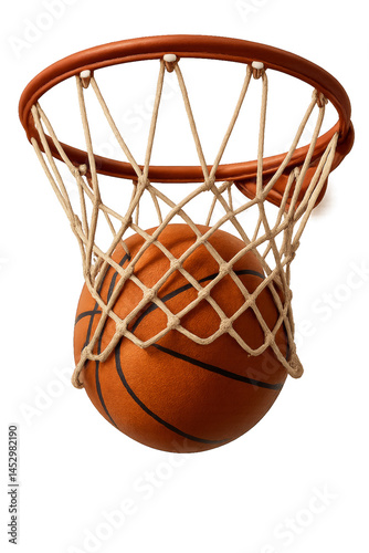 Basketball Enters Hoop During Exciting Moment of Game