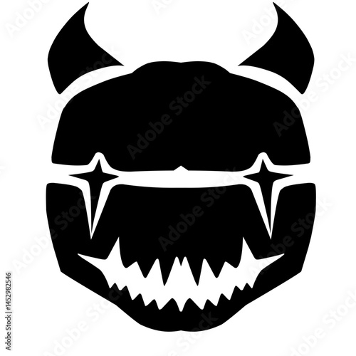 Abstract stylized teeth, a graphical expression of ferocity on dark backdrop