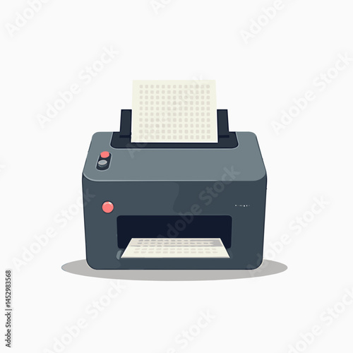 modern gray printer with white paper