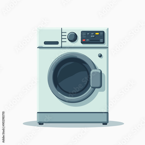 white front loading washing machine with digital display