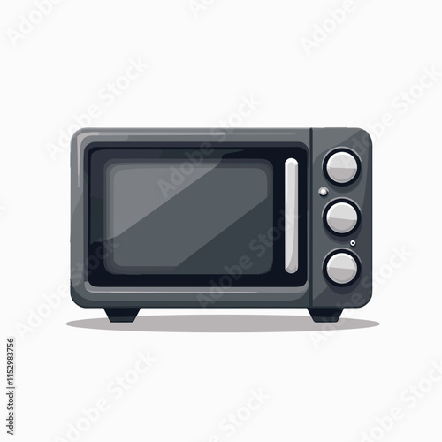 modern black microwave oven with white controls