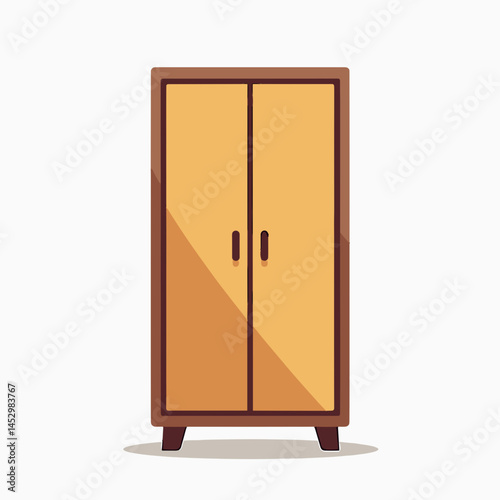 brown wooden cabinet with two doors and legs  furniture icon