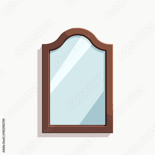 mirror with brown frame and clear glass  stock image