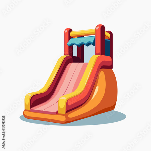 vibrant cartoon slide with red and yellow colors
