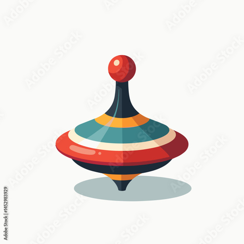vibrant colorful carousel toy with red ball