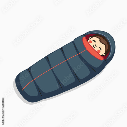 cute cartoon baby in sleeping bag