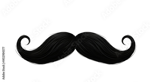 Perfect Black Mustache:  High-Resolution Image for Design Projects