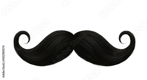 Stylish Handlebar Mustache: Black Mustache Clipart