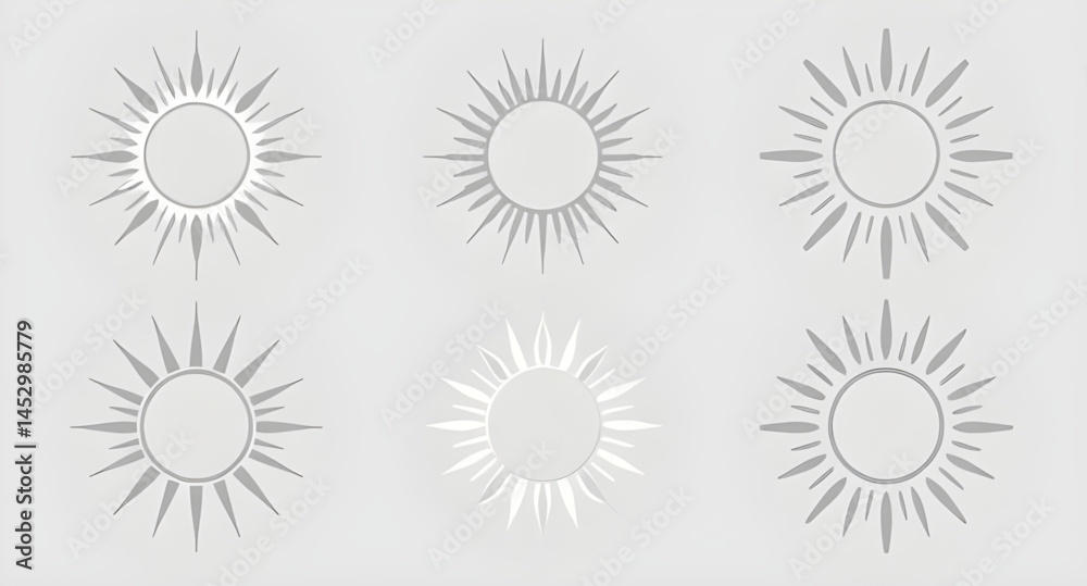 set of gray sun bursts vector set of gray sun bursts vector