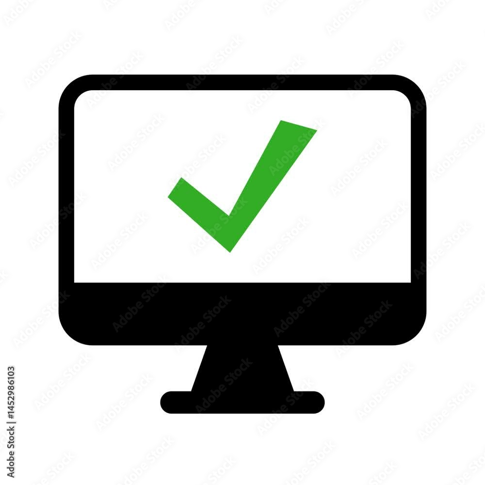 green check mark on monitor icon transparent video green check mark on monitor icon transparent video