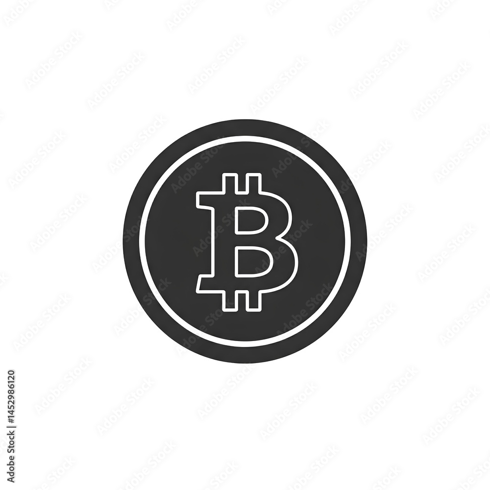 Bitcoin Cryptocurrency Coin Digital Currency Financial Technology Blockchain Symbol Bitcoin Cryptocurrency Coin Digital Currency Financial Technology Blockchain Symbol