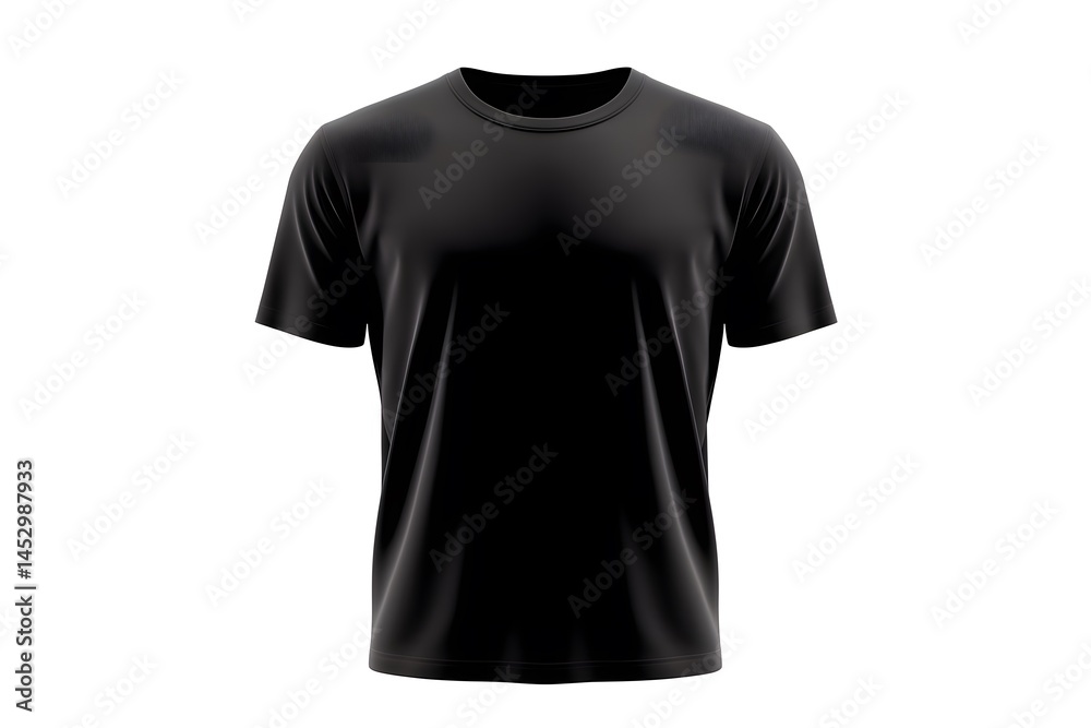 Realistic Black T-Shirt Mockup for Apparel Design Realistic Black T-Shirt Mockup for Apparel Design