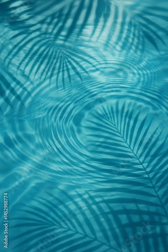 Clear Water Reflects Palm Leaves at Mid-Day in a Serene Tropical Setting