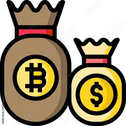 money bags illustration on a white background    